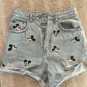 Zara Stitched Mickey Mouse Shorts